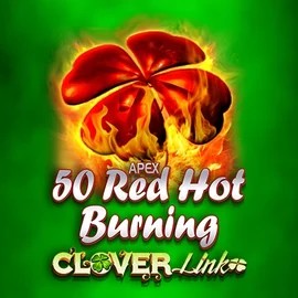 50 Red Hot Burning Clover Links slot icon by Novomatic, available at Spinsy Casino