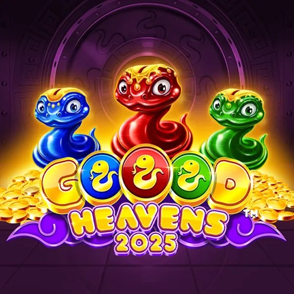Goood Heavens slot logo by Rarestone Gaming at Spinsy Casino